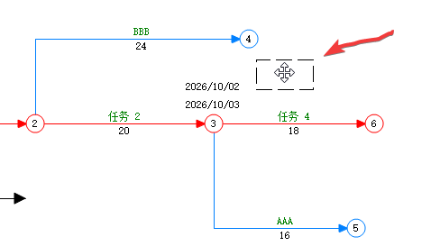 按住鼠标左键拖动节点日期